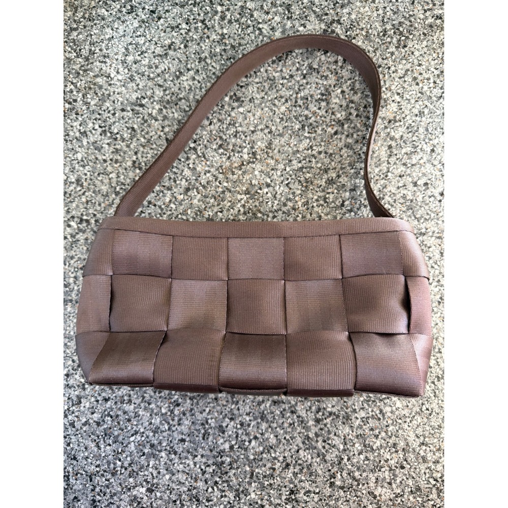 Harveys Seatbelt Bag Brown Woven Woven Shoulder Bag Baguette Purse USA Made